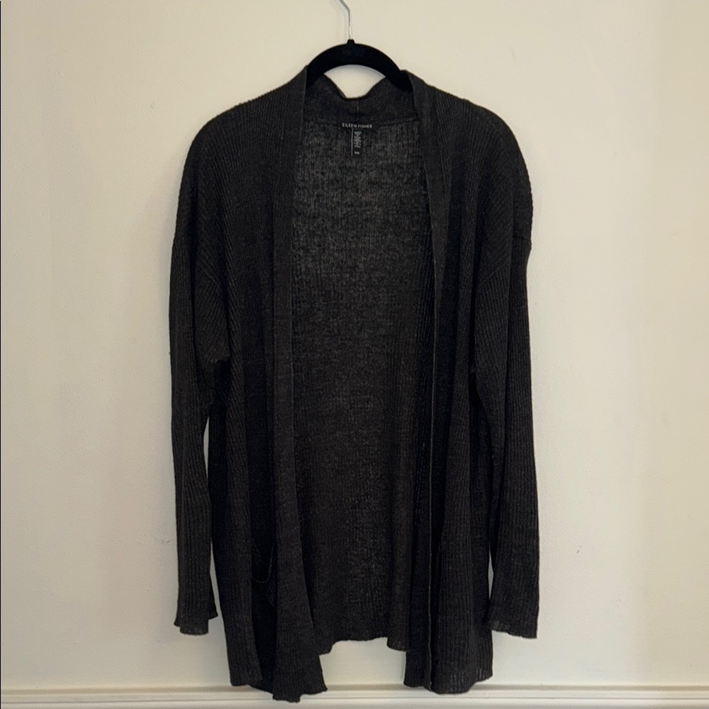 Eileen Fisher Black Knit Cardigan Sweater